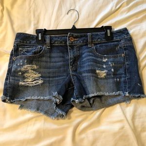 Blue American Eagle ripped jean shorts